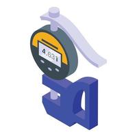 Digital micrometer gauge icon isometric vector. Ruler equipment vector
