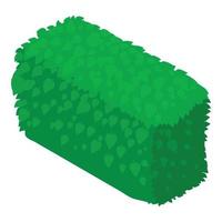 Hedge icon isometric vector. Natural green hedgerow rectangular shaped icon vector