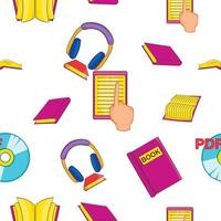 Reading pattern, cartoon style vector