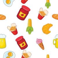 Junk food pattern, cartoon style vector