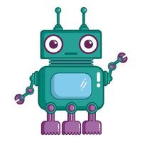 Robotic toy icon, cartoon style vector