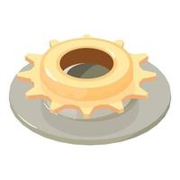 New detail icon isometric vector. Single speed freewheel sprocket car brake disc vector