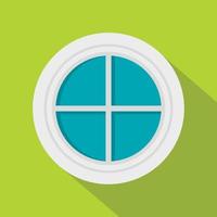 White round window icon, flat style vector