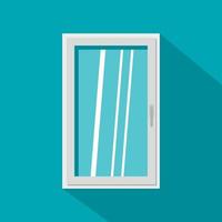 Closed white window icon, flat style vector