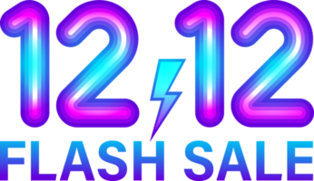 12.12 Flash Sale, Colorful Neon Light Marketing Banner png