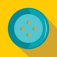 Blue clothing button icon, flat style vector