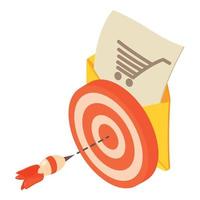 Targeting concept icon isometric vector. Target icon marketing offer envelope vector