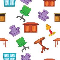 Furniture pattern, cartoon style vector