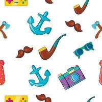 Subculture hipster pattern, cartoon style vector