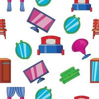 Type of furniture pattern, cartoon style vector