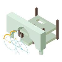 icono de construcción vector isométrico. arco decorativo y marco del icono del edificio