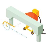 vector isométrico del icono del sitio de construcción. hormigonera eléctrica y arco de hormigón