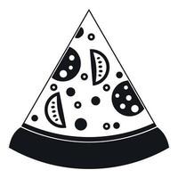rebanada de icono de pizza, estilo simple vector