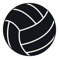 Black volleyball ball icon, simple style vector