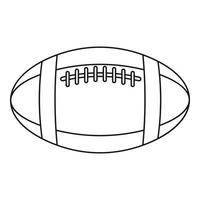 icono de pelota de fútbol o rugby, estilo de esquema vector