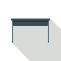 Black desk icon, flat style vector