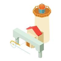 Renovation work icon isometric vector. Arch project and lighthouse building icon vector