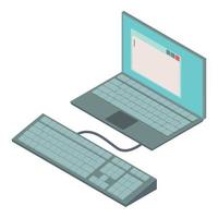 Electronic writing icon isometric vector. Modern laptop with additional keyboard vector