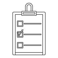 Checklist icon, outline style vector