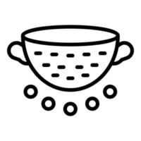 Spaghetti colander icon outline vector. Strainer sieve vector