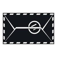 Mail envelope with a stamp icon, simple style vector