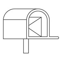 buzón con icono de correo, estilo de esquema vector