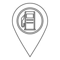 Map pin pointer with gas station sign icon vector