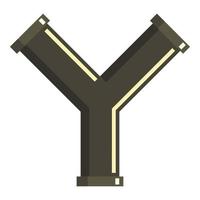 Y joint pipe icon, flat style vector