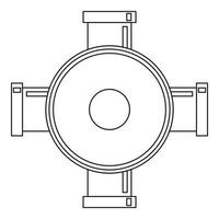 Connection pipes icon, outline style vector
