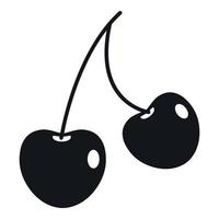 Two cherry berries icon, simple style vector