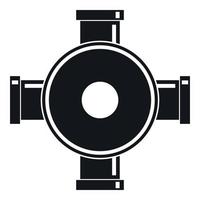 Pipe fitting icon, simple style vector