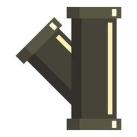 Sewerage pipe icon, flat style vector