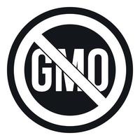 detener el icono de gmo, estilo simple vector