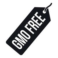 GMO free price tag i icon, simple style vector