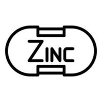 vector de contorno de icono de cápsula de zinc. elemento de hierro