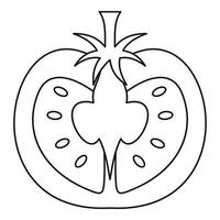 Tomato icon, outline style vector