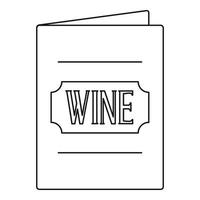 Wine menu icon, outline style vector