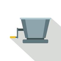 Metal retro juicer or grinder icon, flat style vector