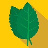 Fresh green basil leaves icon, flat style vector