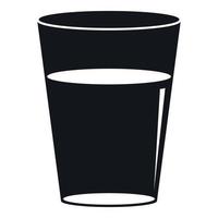 Glass water icon, simple style vector