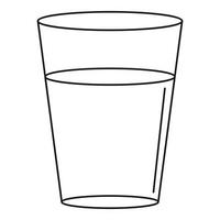 Glass water icon, outline style vector