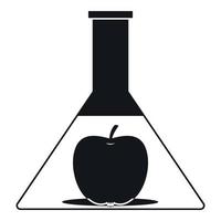 Test flask with apple icon, simple style vector