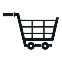 Large shopping trolley icon, simple style vector