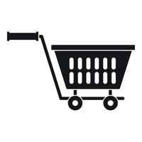 Plastic shopping trolley icon, simple style vector