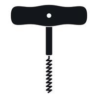 Corkscrew with a metal spiral icon, simple style vector