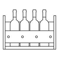 Wine bottles standing in a crate icon vector