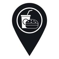 Fast food and restaurant map pointer icon vector