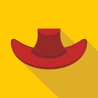 icono de sombrero de vaquero, estilo plano vector