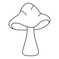 Big mushroom icon, outline style vector