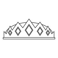 Small crown icon, outline style vector